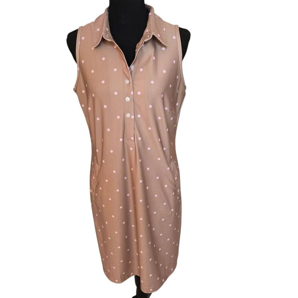 Tee 2 Sea Womens Polka Dot Sleeveless Golf Dress with Shorts Medium